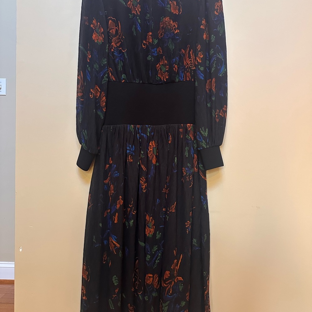 Tory Burch Black Dress with Red and Blue Floral Design - Picture 2 of 3